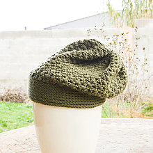 Čiapky, čelenky, klobúky - Romantická čiapka  (lesná zelená) - 15158260_