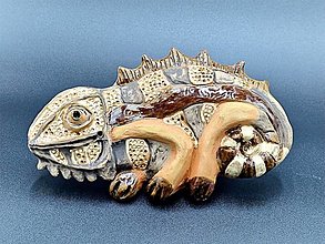 Dekorácie - Chameleón - nástenný reliéf - 15158446_