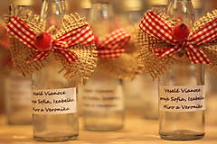 Darčeky pre svadobčanov - Vianočné fľaštičky na domácu mini pálenku - 15158096_