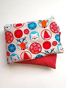 Úžitkový textil - Pohánkový vankúš dlhý - vianočné zvieratká - 15161485_