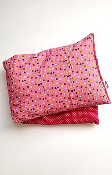 Úžitkový textil - Pohánkový vankúš dlhý - ružové bodky - 15161596_