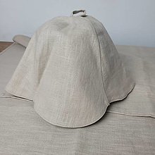 Čiapky, čelenky, klobúky - Ľanový klobúk do sauny Naturel - 15158870_