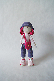 Hračky - Háčkovaná bábika s kabelkou | Ružová | Fialová - 15163239_