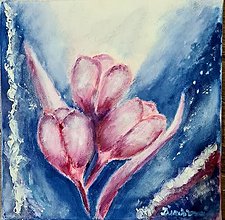 Obrazy - Tulipány ružovo-modrý obraz - 15164638_