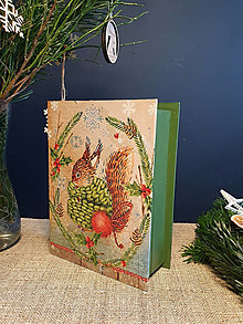 Úložné priestory & Organizácia - Vianočná krabička s veveričkou - 15165008_