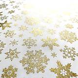 Textil - zlaté vianočné hviezdy, 100 % bavlna, šírka 140 cm - 15162838_