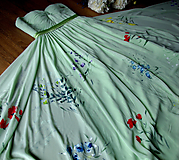 Šaty - Ručne maľované romantické svadobné šaty "on a green meadow" - 15163528_