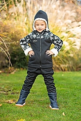 Detské oblečenie - softschell nohavice pudlové čierne s barančekom - 15161953_