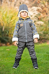 Detské oblečenie - softschell nohavice pudlové sivé s barančekom - 15161970_