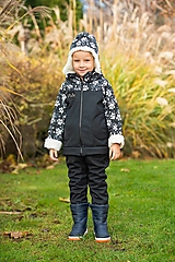 Detské oblečenie - softschell nohavice čierne s barančekom klasický strih (122) - 15162047_
