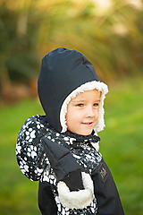 Detské čiapky - čiapka zimná čierna - 15163642_