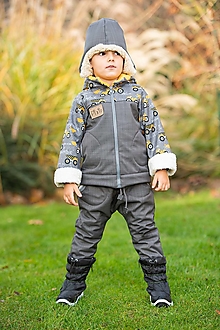 Detské oblečenie - softschell nohavice pudlové sivé s barančekom - 15161970_