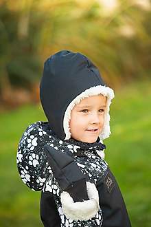 Detské čiapky - čiapka zimná čierna - 15163642_
