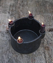 Svietidlá a sviečky - Adventný keramický svietnik - 15165693_