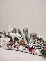 Svietidlá - Vianočná dekorácia svietnik 16x35 cm krajina - 15164471_