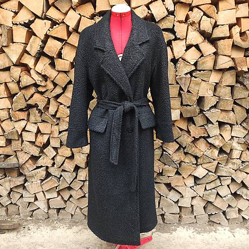 Oversize vlnený zimný kabát (rôzne farby)  (Viazačka)