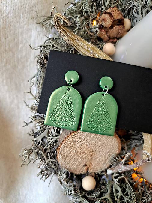 Náušnice vianočný stromček