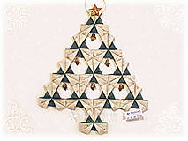 Vianočný stromček Origami / Zeleno - biely