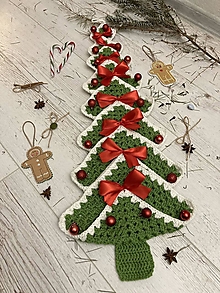 Dekorácie - strom-ček Vianočný ,,červené mašle" - 15165452_