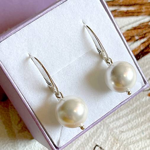 Mother Of Pearl Earrings AG925 / Strieborné náušnice s perlami z mušlí