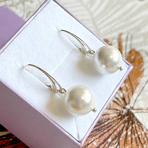 Mother Of Pearl Earrings AG925 / Strieborné náušnice s perlami z mušlí