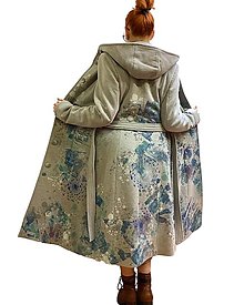 Bundy a kabáty - Dámsky zimný kabát maľovaný - 15168926_