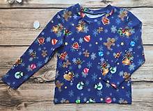 Detské oblečenie - Vianočné tričko - medovníčky v royal modrej - 15166533_