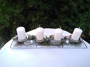 Dekorácie - jednoduchý svietnik so sviečkami 40 cm - 15166101_