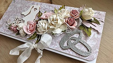 Papiernictvo - Ružová svadobná obálka na peniaze - 15166381_