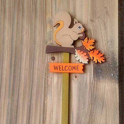 Polotovary - Veverička-drevený zápich - 15169163_