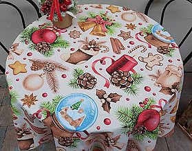 Úžitkový textil - Vianočný okrúhly obrus - 15169830_