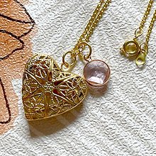 Náhrdelníky - Heart Zircone Locket Necklace / Medailón v tvare srdca so zirkónikom - 15172319_