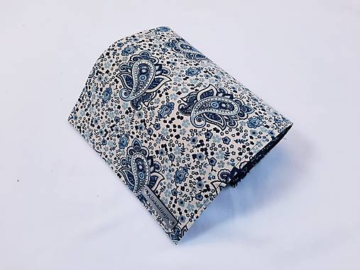 Peňaženka veľká modro-biela paisley