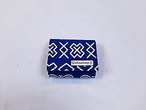 Peňaženky - Priehradková malá peňaženka modrá čičmany - 15170559_