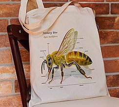 Nákupné tašky - Včela medonosná - plátená taška - 15172263_