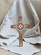 Kríž drevený 20cm Štvorlístok