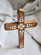 Dekorácie - Kríž drevený 20cm Štvorlístok - 15171415_