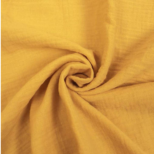 100 % bavlnený mušelín žltý, šírka 130 cm
