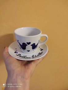 Nádoby - Dedkova kávička personalizovaná maľovaná šálka - 15171497_