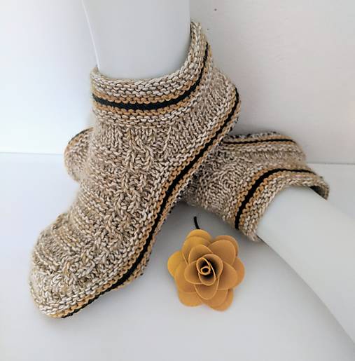 Ponožky, pančuchy, obuv - Papuče bavlna/vlna - 15170633_