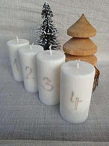 Sviečky - adventné sviečky /strieborné čísla - 15172472_