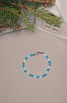 Iné šperky - Vianočná kolekcia (Modrý náramok) - 15172106_