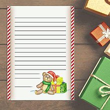 Papiernictvo - List Ježiškovi/vianočný list s ilustráciu macko (sladký pruhovaný) - 15170585_