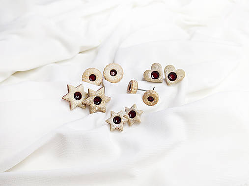 Náušnice - Linecké koláčiky - napichovačky ( chirurgická oceľ ) - 15175321_