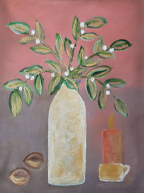 Kresby - Vázička s jmelim  - 15174277_