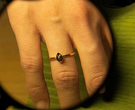 Prstene - Prsteň so sušeným kvetom (Pozlátený prsteň so sušeným kvetom) - 15174520_