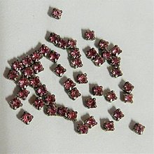 Iný materiál - 4mm Štrasové kamienky kruhové sklenené (ružové) - 15173089_