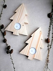 Svietidlá a sviečky - Vianočný stromček svietnik - 15176149_