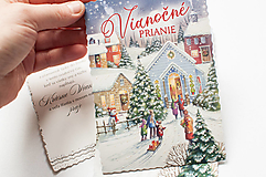 Papier - Pohľadnica "Vianočné prianie, SK text " - 15176157_