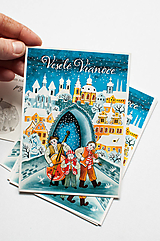 Papier - Pohľadnica "Veselé Vianoce - ľudové " - 15176167_